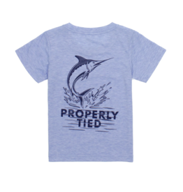 Properly Tied Portland Pocket Tee SS Jumping Marlin Baby Blue Heather