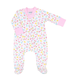 Magnolia Baby Summer Treats Printed Zipper Footie Pink