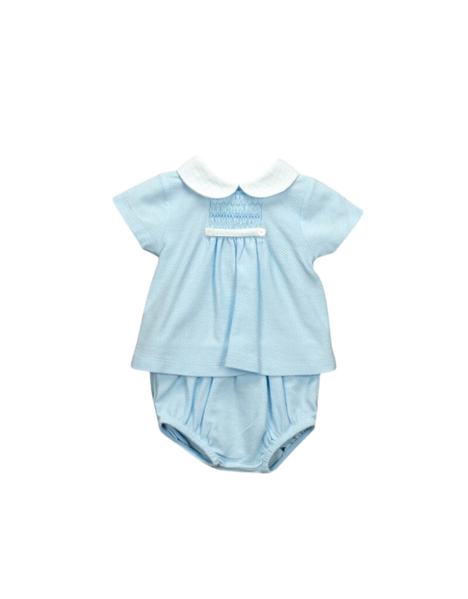 Babidu Blue/White Smocked Diaper Set (42360)