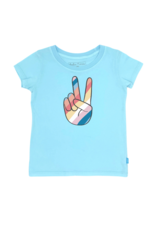 Feather4Arrow Every Day Tee Peace Out Crystal Blue
