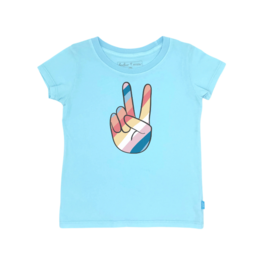 Feather4Arrow Every Day Tee Peace Out Crystal Blue