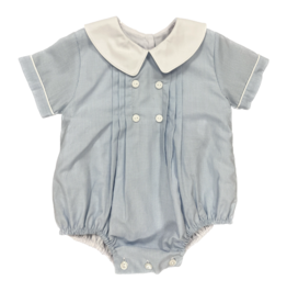 Anavini Lt.blue gingham boy's bubble - S/S