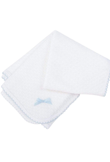 Paty Paty White Blanket With Trim Blue