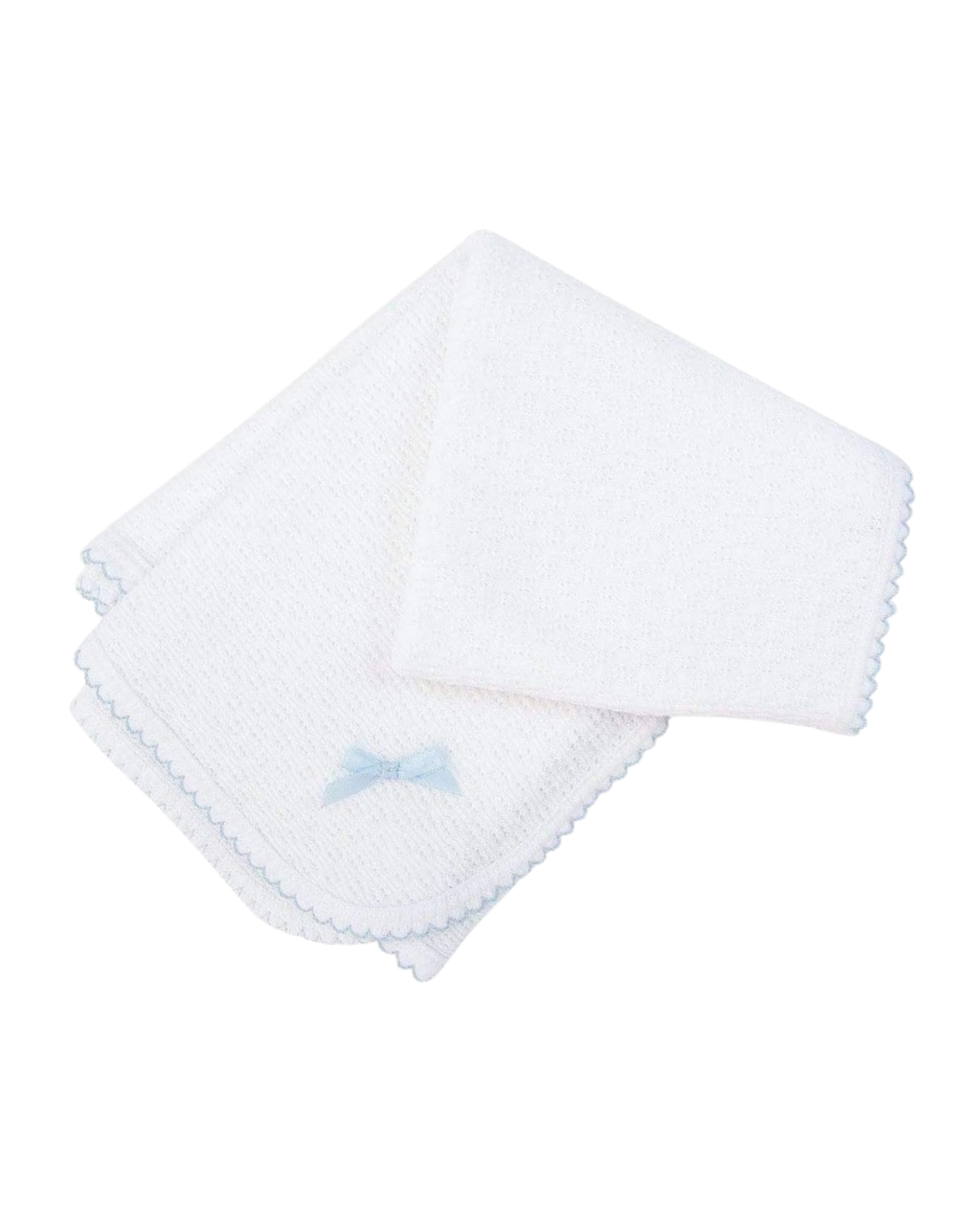 Paty Paty White Blanket With Trim Blue