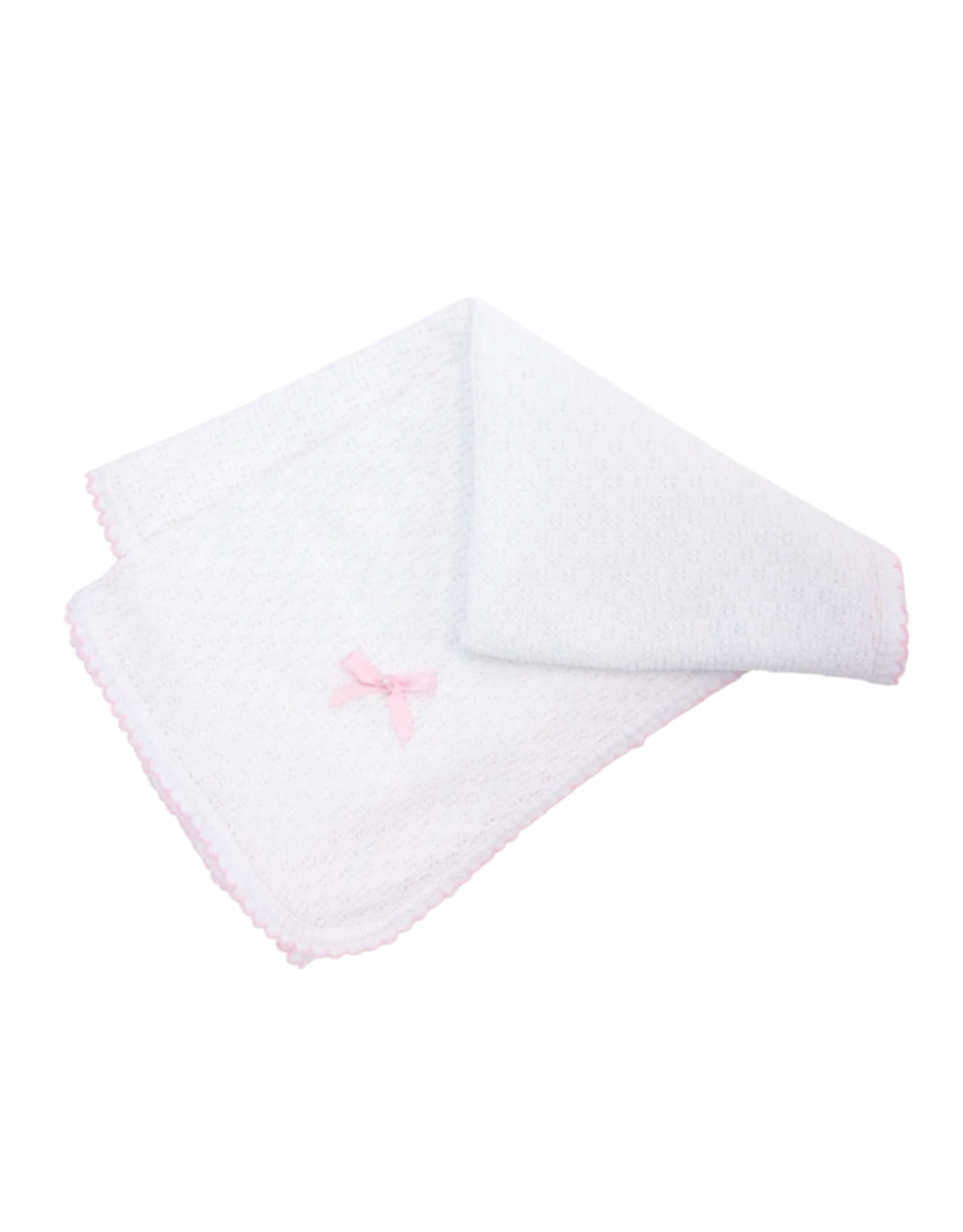 Paty Paty White Blanket With Trim Pink