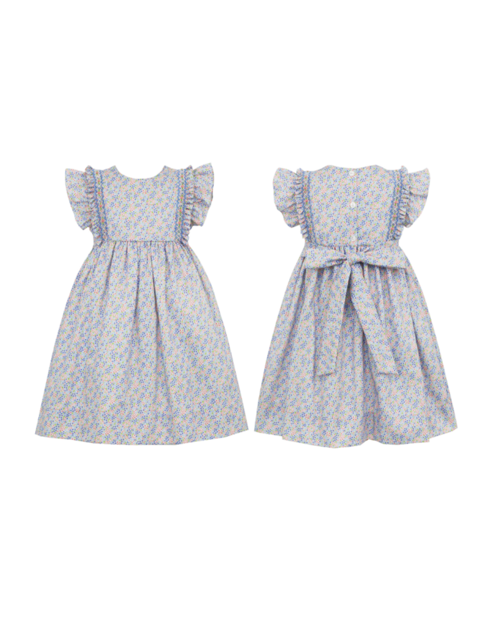 Claire and Charlie Pink/Blue Liberty Dress w/ Smocking