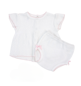 Paty Diaper Set With Pink Trim