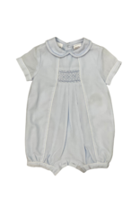 Blue Smocked Shortall with Collar 6m
