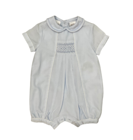 Blue Smocked Shortall with Collar 6m
