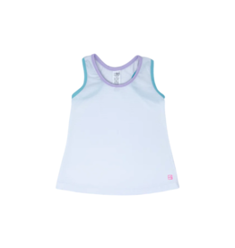 SET Riley Razor Tank - White w/ Lavender & Turq