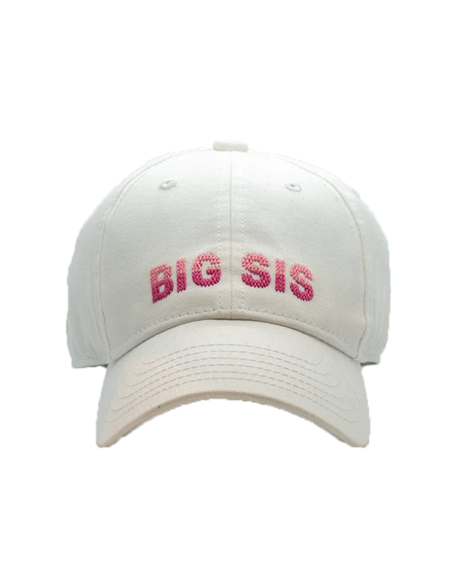 Harding Lane Youth Needlepoint Baseball Hat Big Sis on White