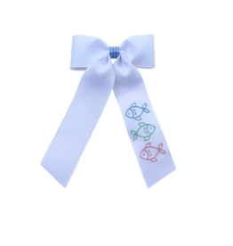 Sew Sweet Tricolor Fish Bow 1.5" White Ribbon