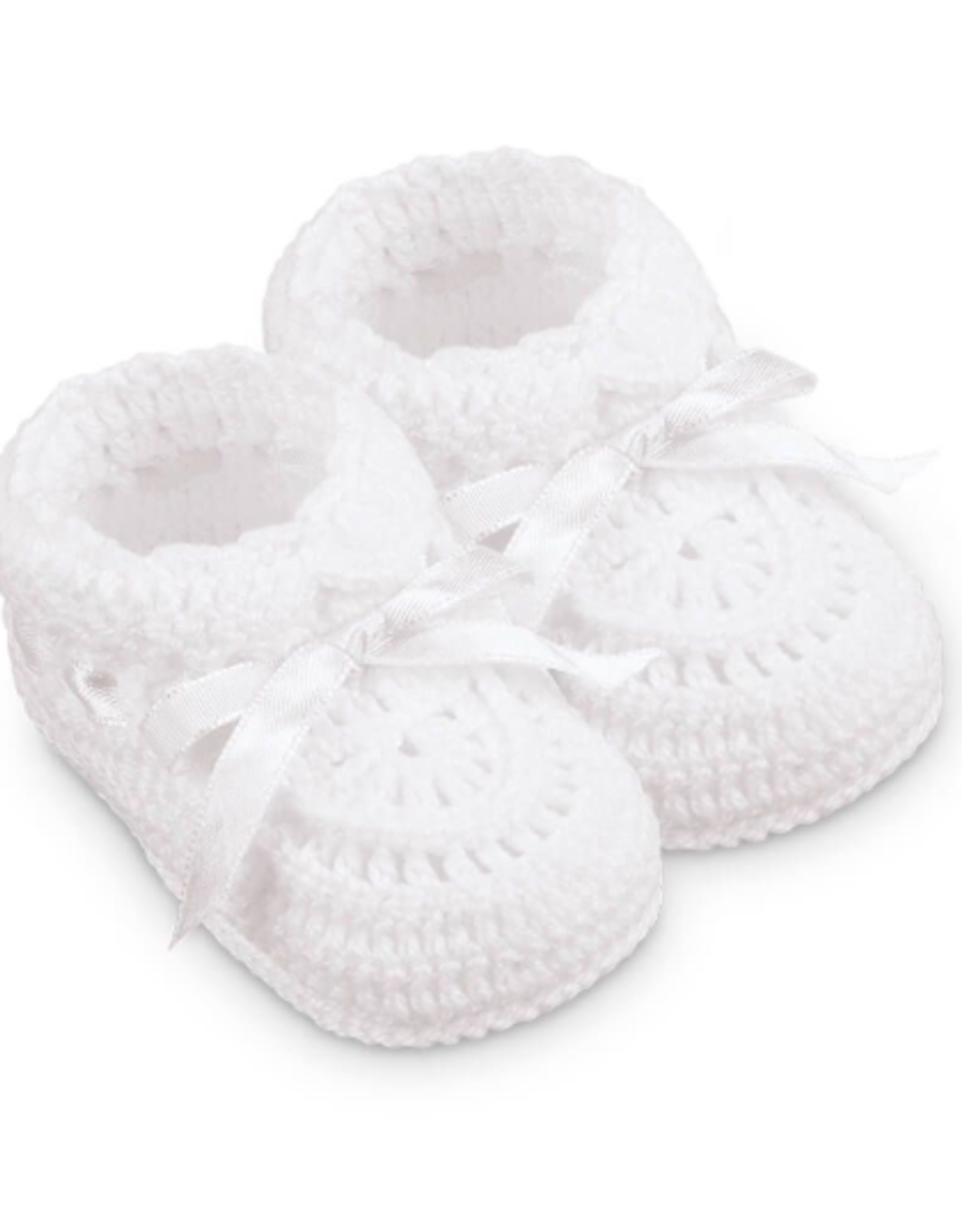 Jefferies Socks White Crochet Bootie 2681 Newborn