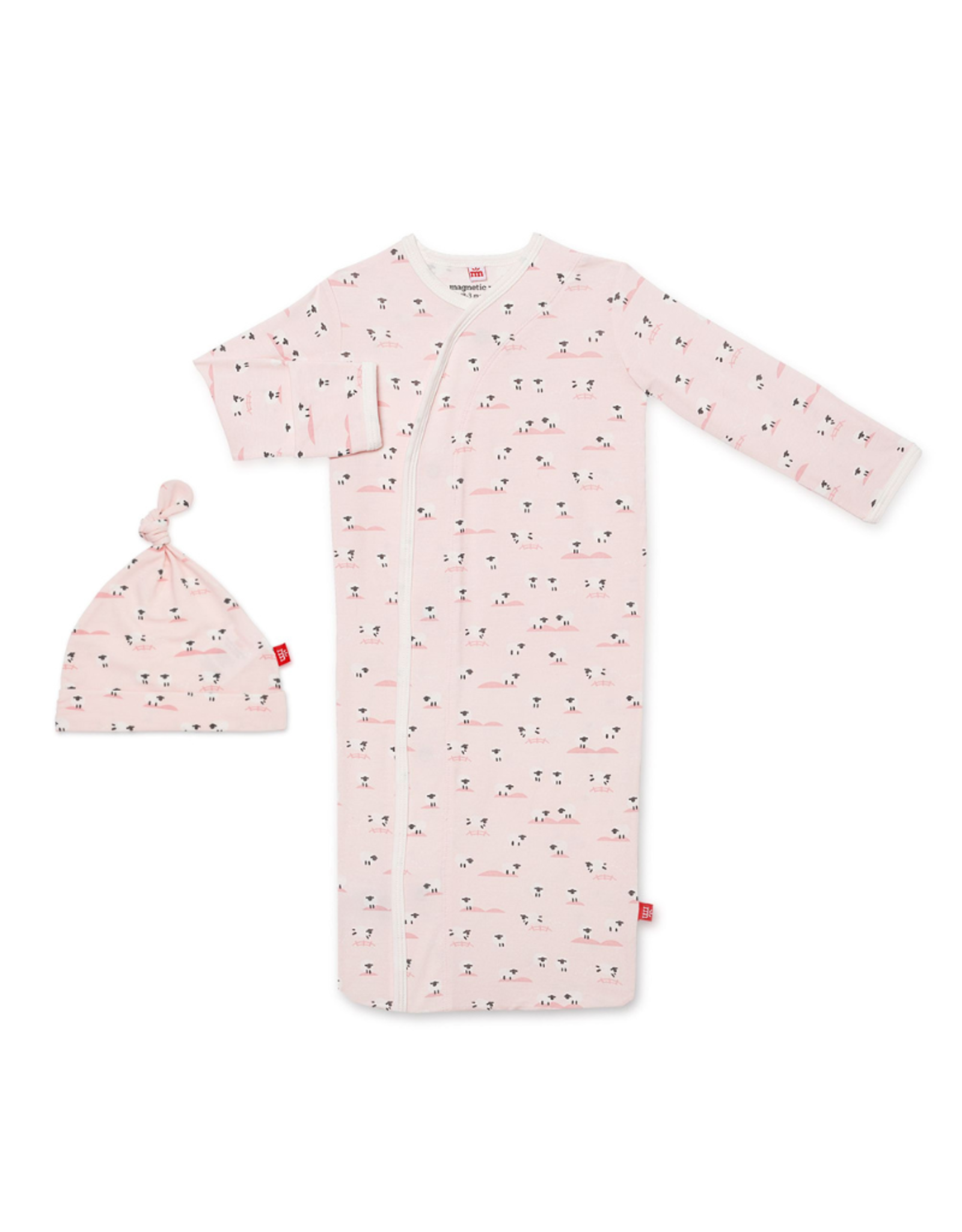 Magnetic Me Baa Baa Baby Modal Magnetic Gown Set Pink NB-3m