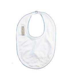 The Beaufort Bonnet Company Bellyful Bib - Picot Worth Avenue White/Buckhead Blue