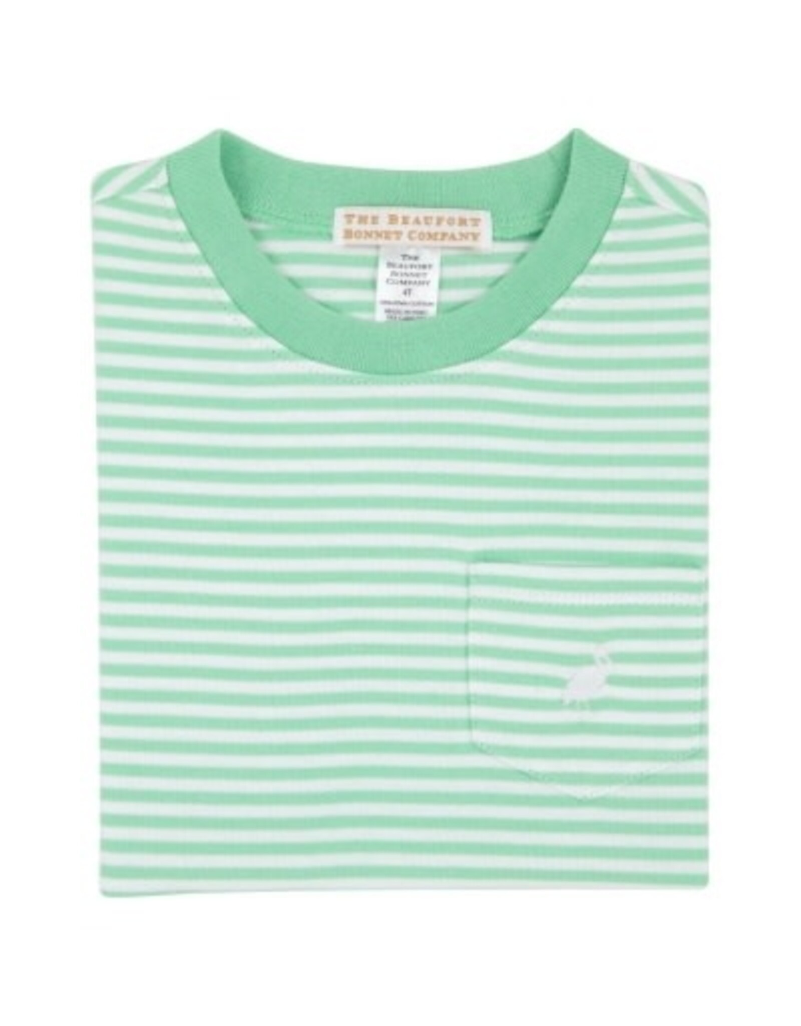 The Beaufort Bonnet Company Carter Crewneck SS, Grace Bay Green Stripe