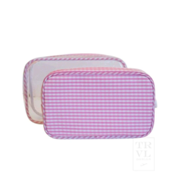 TRVL Design Clear Travel Duo Pink Gingham