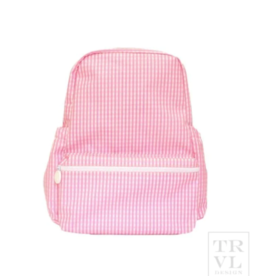 TRVL Design Backpacker Backpack Pink Gingham