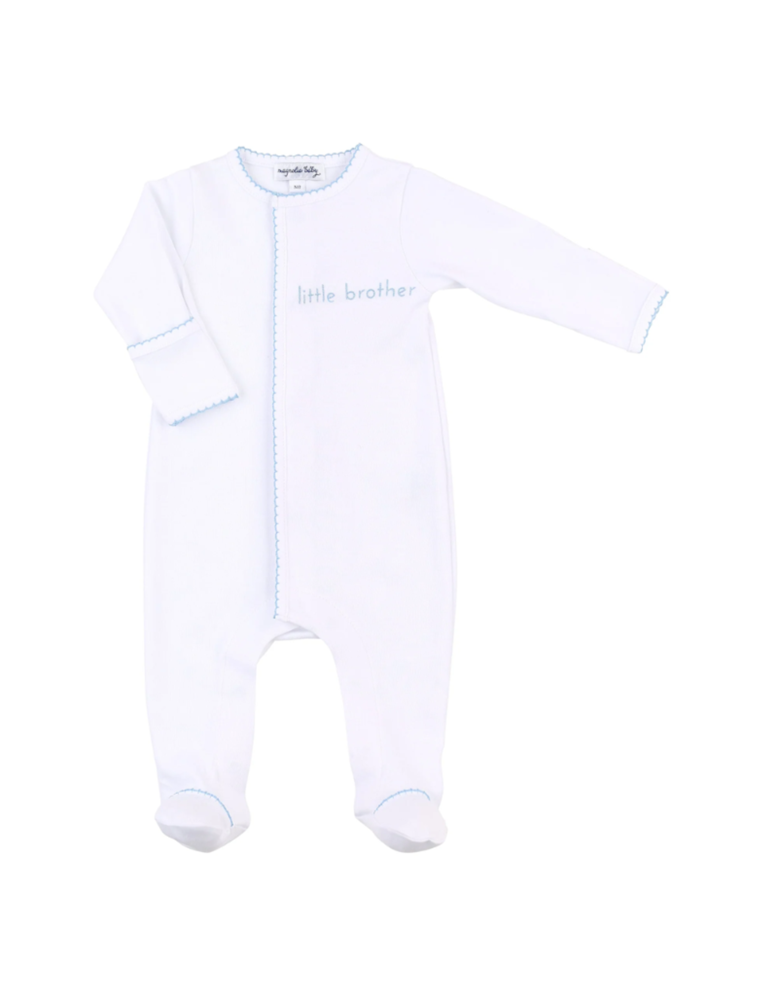 Magnolia Baby Little Brother Embroidered Footie