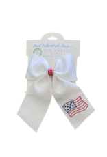 Sew Sweet American Flag Bow 2.25"  White