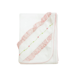 Pink Pima Ruffle Detail Blanket