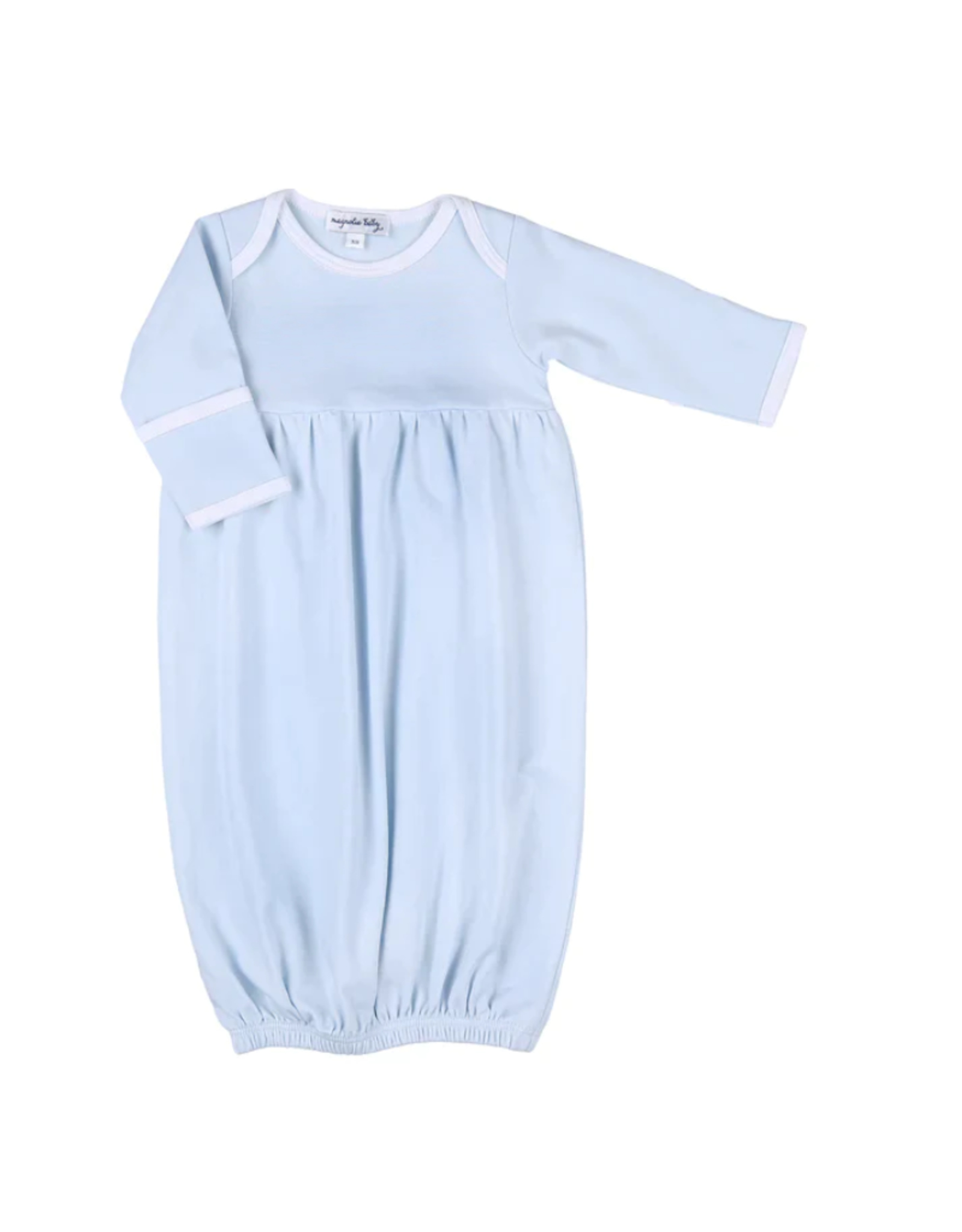 Magnolia Baby Simply Solids Gathered Gown, Light Blue