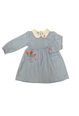 Florence Eiseman Stripe Knit Dress With Heart Flowers