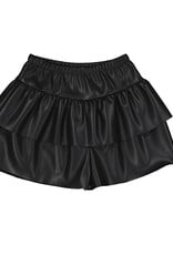 Mayoral Black Leather Ruffle Skirt