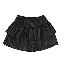 Mayoral Black Leather Ruffle Skirt
