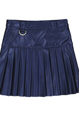 Mayoral Pleated Leather Skirt, Navy