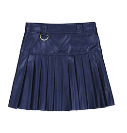 Mayoral Pleated Leather Skirt, Navy