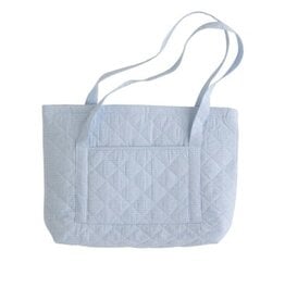 Little English Quilted Luggage Tote - Light Blue Gingham