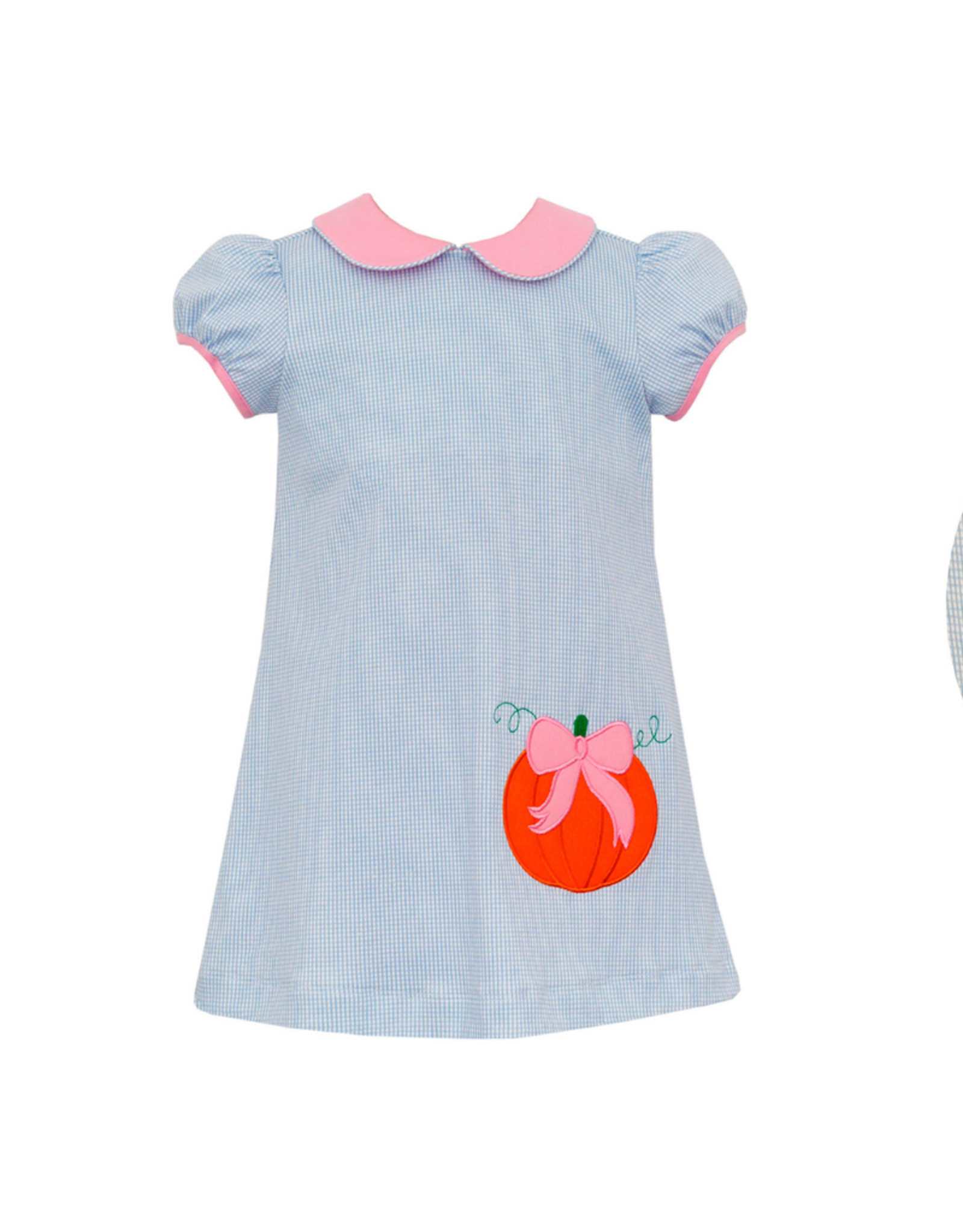 Claire and Charlie Blue Gingham Knit Pumpkin Dress