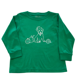 Mustard & ketchup LS Green Tshirt with Santa Pup