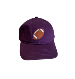 Little Kiddeauxs Purple Football Hat