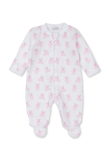 Kissy Kissy Pink Beary Plaid Printed Zipper Footie Pajamas