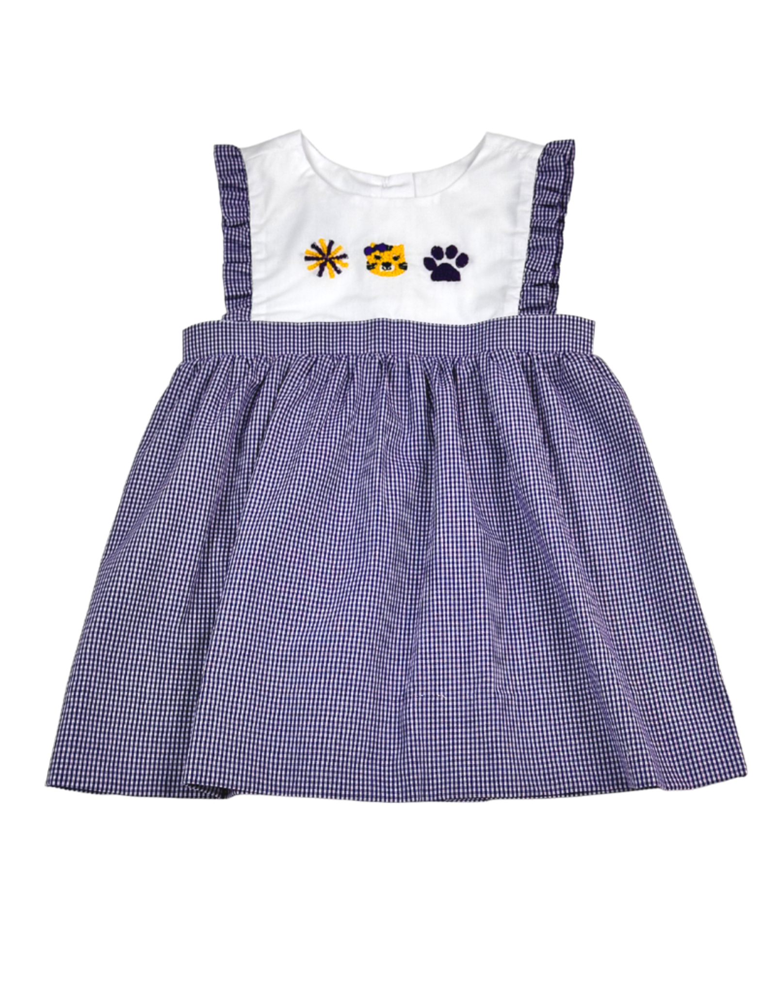 Krewe Kids Purple Tigers French Knot Dress