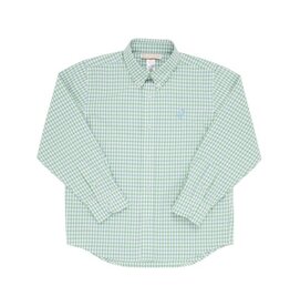 The Beaufort Bonnet Company Dean`s List Dress Shirt, Kelly Green & Barrington Blue Check