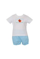 Petit Bebe Blue Window Check SS Turkey Diaper Set