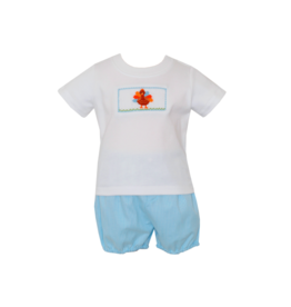 Petit Bebe Blue Window Check SS Turkey Diaper Set