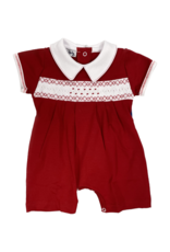 Magnolia Baby Cora Cooper Red Smock Collared Short Playsuit