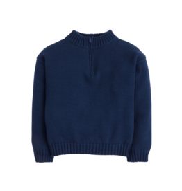 Little English Quarter Zip Sweater, Navy