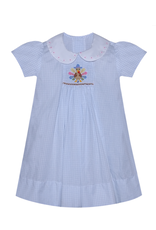 Remember Nguyen Blue Windowpane Charlie Dress with Turkey Smock