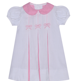 Remember Nguyen Pink Ribbon Reese Dress in White Corduroy