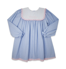 LullabySet Hope Chest LS Dress, Blue Miniginham