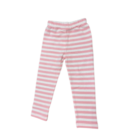 Luigi Straight Leggings Light Pink and White Stripe