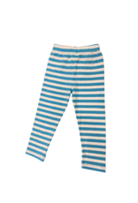 Luigi Straight Leggings Turquoise and White Stripe
