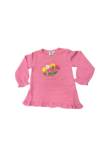 Luigi Bubblegum LS Ruffle Swing Top with Flowers - 5
