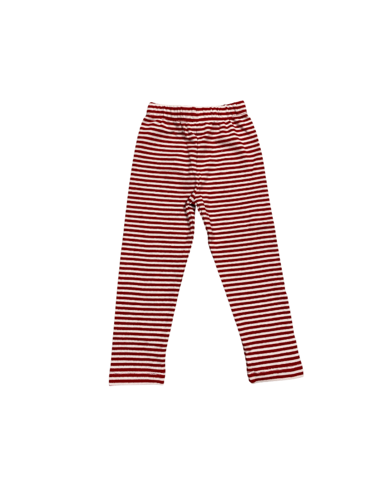 Luigi Straight Leggings Red and White Stripe