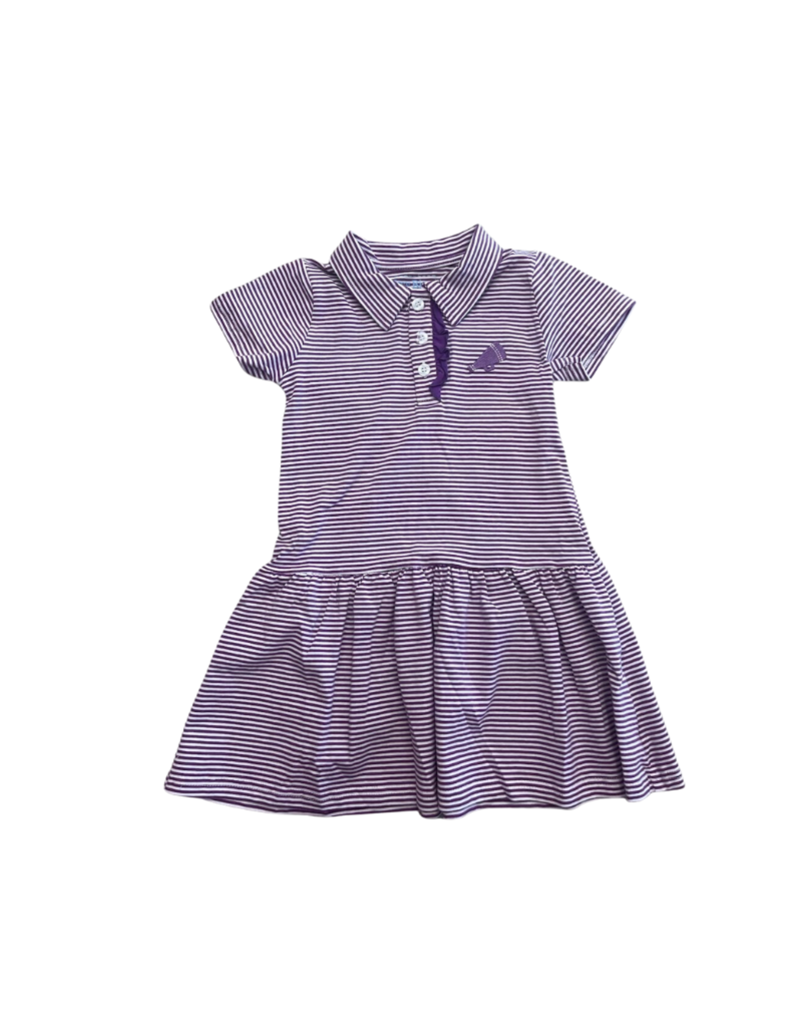 Megaphone SS Purple Stripe Polo Dress